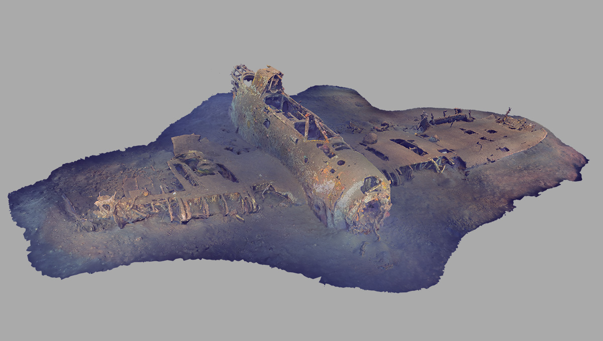 鹿児島沖に眠る旧日本海軍機を3次元化！